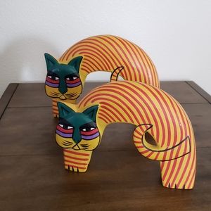 Vintage Laurel Burch Handpainted Cat Figurines